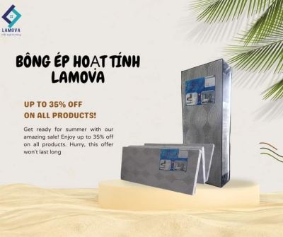 Nệm Bông Ép Lamova Hoạt Tính - Gấp 3