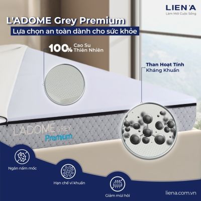 Nệm Cao Su Thiên Nhiên Liên Á L`ADome Grey Premium